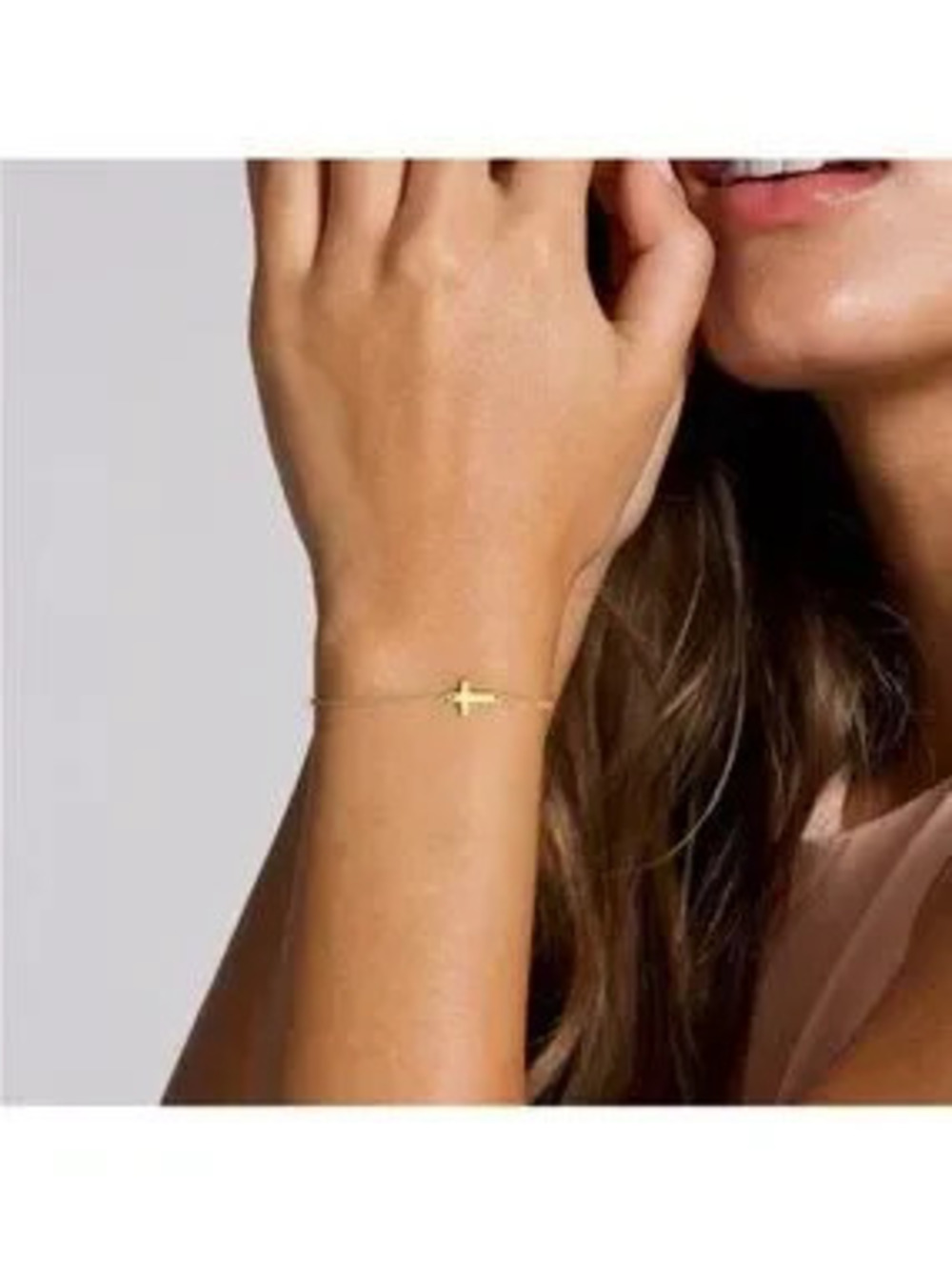 GOLD 18k Gold Plated Cross Chain Bracelet